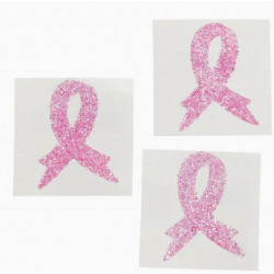 Pink Ribbon Awareness Shimmer Stickers/Tattoo