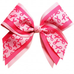 Breast Cancer Awareness Multi Layer Hair Bow Extra Large 