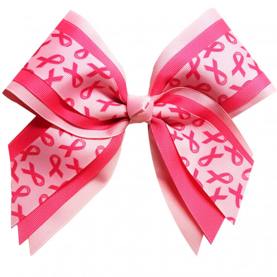 Breast Cancer Awareness Multi Layer Hair Bow Extra Large 
