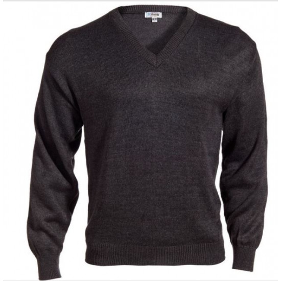 Unisex V-Neck Jersey Knit Acrylic Sweater 4067