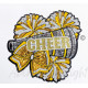 Cheer Bow Megaphone with Pom Poms Sequin Patch
