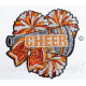 Cheer Bow Megaphone with Pom Poms Sequin Patch