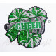 Cheer Bow Megaphone with Pom Poms Sequin Patch