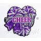 Cheer Bow Megaphone with Pom Poms Sequin Patch