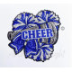 Cheer Bow Megaphone with Pom Poms Sequin Patch