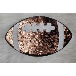 Large Brown Football with Sequin and Chenille Iron On Patch