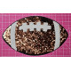 Large Brown Football with Sequin and Chenille Iron On Patch
