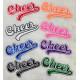 Large Cursive Cheer Sequin and Felt Iron-On Patch