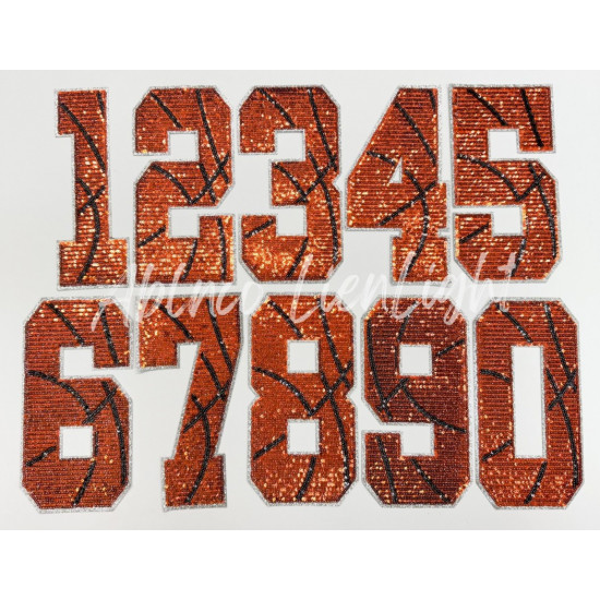 Sequin Basketball Numbers Patch - Large