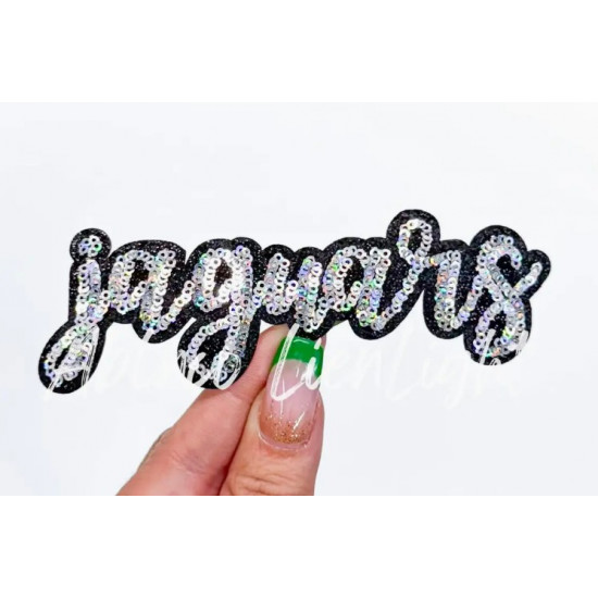 Team Mascot Cursive Sequin Iron On Patch-Small 