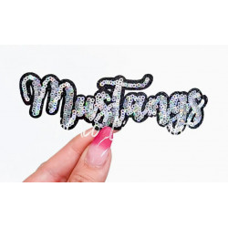 Team Mascot Cursive Sequin Iron On Patch-Small 