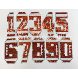 Sequin Football Numbers Patch - Large