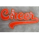 Large Cursive Cheer Sequin and Felt Iron-On Patch
