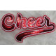 Large Cursive Cheer Sequin and Felt Iron-On Patch