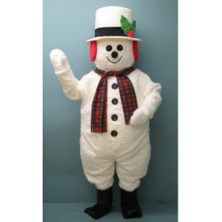 Jolly Snowman with Hat, Earmuffs, and Scarf Mascot Costume 2704A-Z