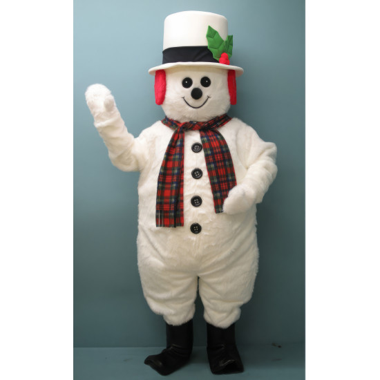 Jolly Snowman with Hat, Earmuffs, and Scarf Mascot Costume 2704A-Z