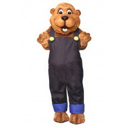 Woody Woodchuck With Overalls Mascot Costume 2847A-Z 
