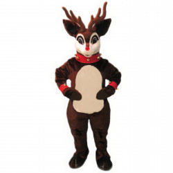 Cute Reindeer with Lite-Up Nose Collar & Cuffs Mascot Costume #3101A-Z