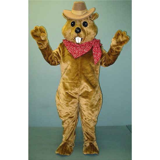 Western Beaver With Hat and Neckerchief Mascot Costume 2815A-Z