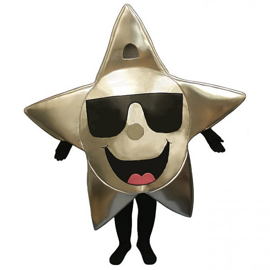 Happy Silver Star With Sunglasses Mascot Costume #FC1078-Z  (Bodysuit not included)