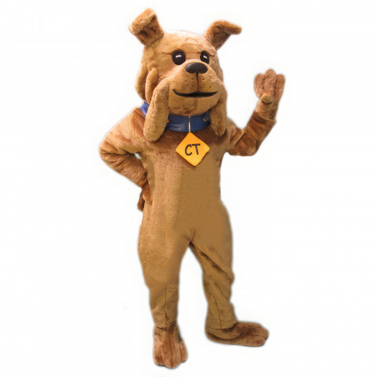 Happy Bulldog with Collar Mascot Costume 3535