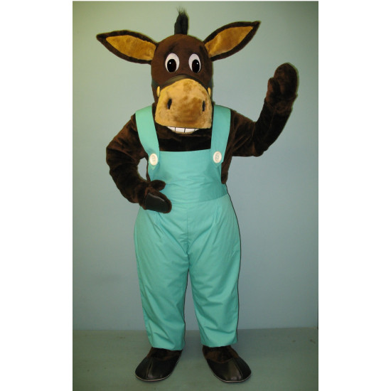 Laughing Donkey With Overalls Mascot Costume 1508A-Z 