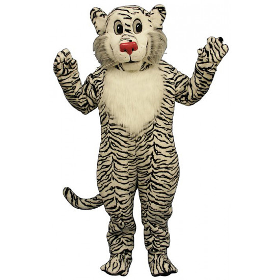 Shy White Tiger Mascot Costume #528W-Z 