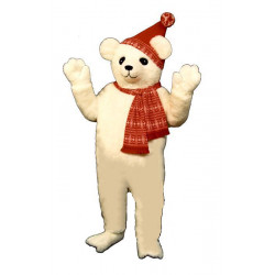 Snow Bear w/ Hat & Scarf Mascot Costume 227A-Z 