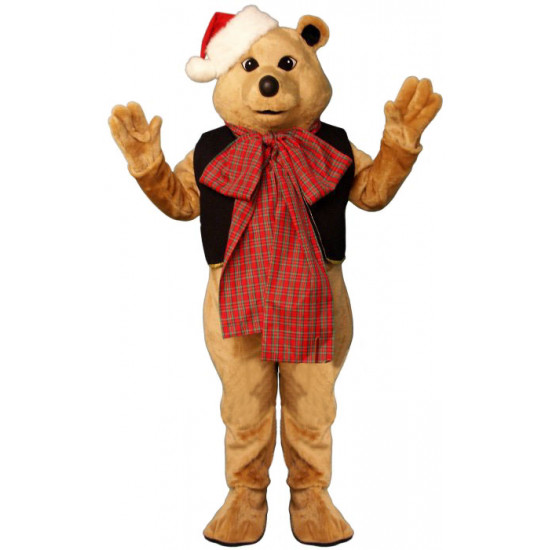 Fancy Christmas Bear with Bow Mascot Costume #3408A-Z 