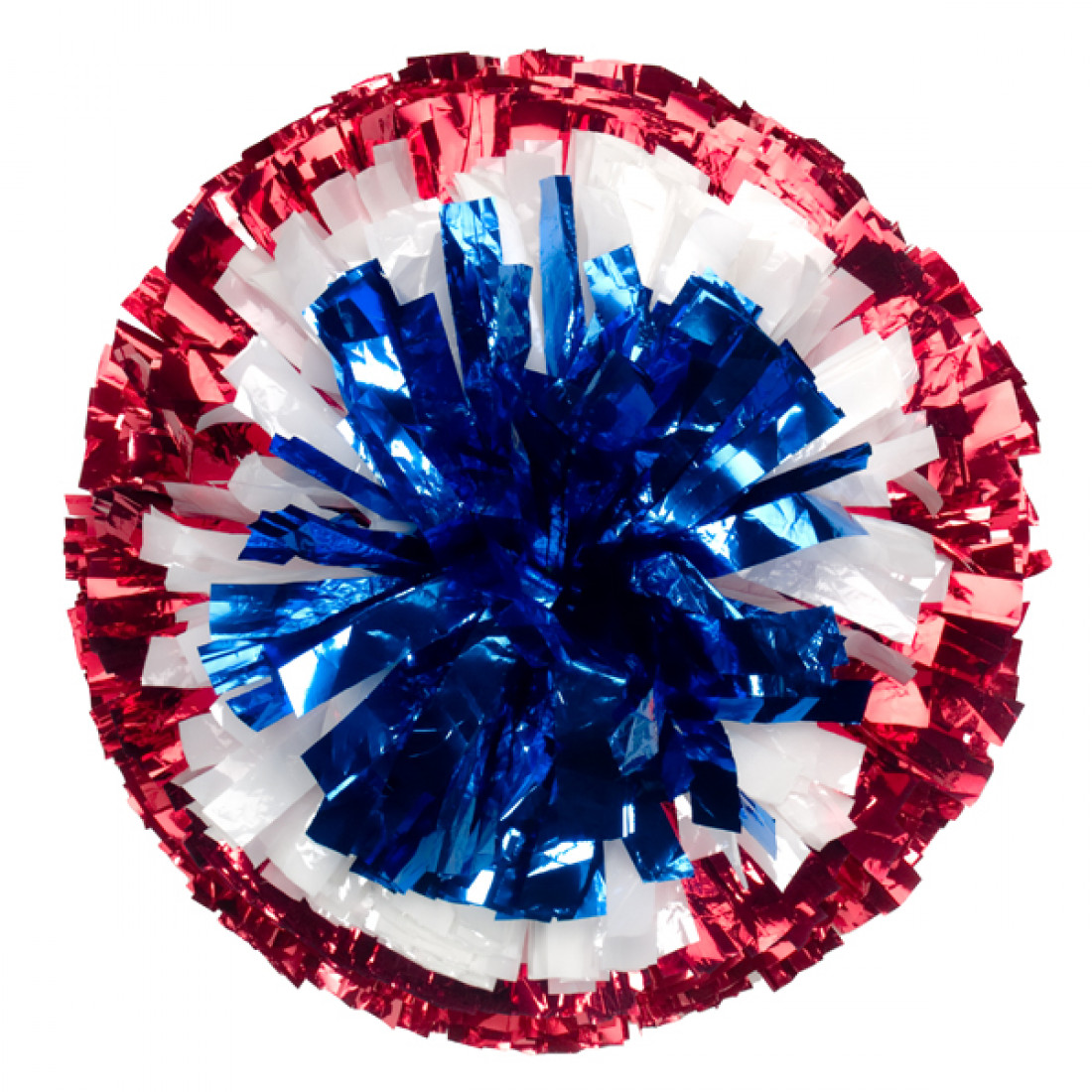 Three Color Bullseye Metallic Cheer Pom Pons MSH-BE3