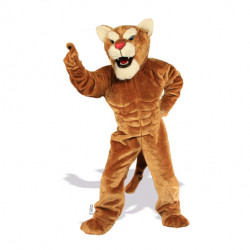 Muscle Cougar Mascot Costume #635 