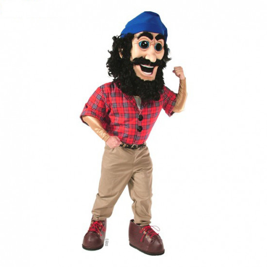 Lumberjack Mascot Ccostume #475C  (with muscles and jumbo shoes shown) 